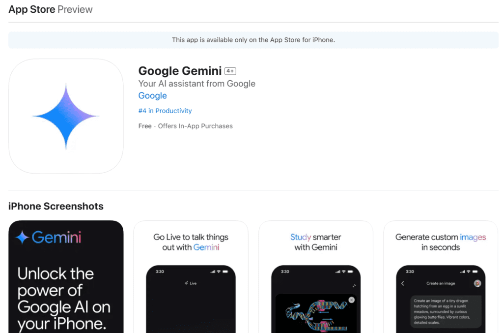 Google Gemini มาแรง! เปิดตัวแอป iPhone อย่างเป็นทางการ